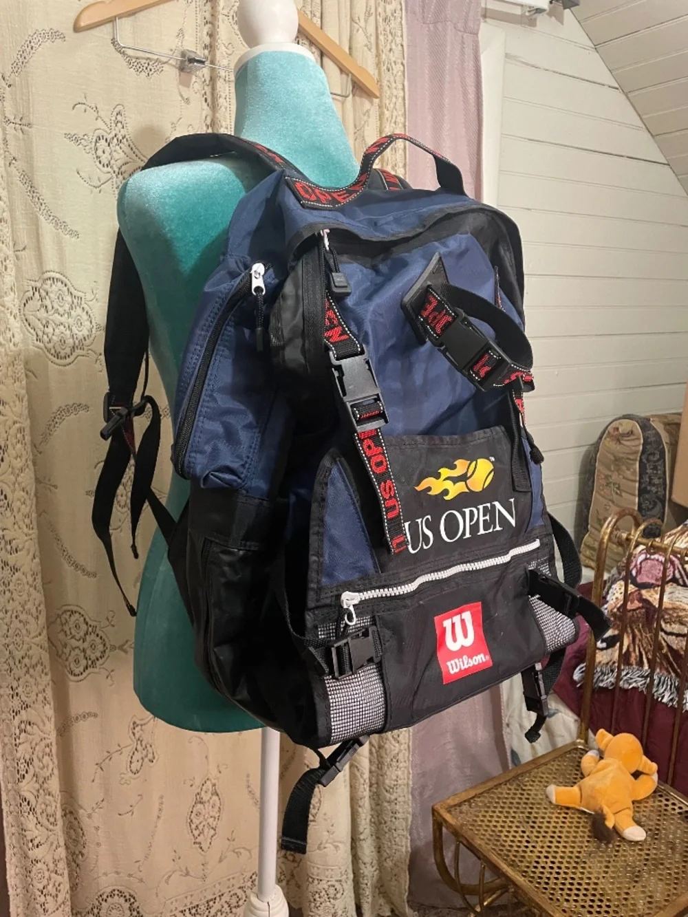 Wilson: vintage US Open nylon tennis backpack
